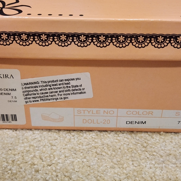 DOLL DENIM FLATFORM EMBELLISHED SANDAL - Picture 5 of 5